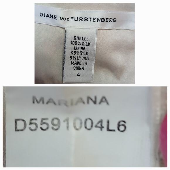 Diane Von Furstenberg SZ 4 Mariana 100% Silk Ruffle Floral Dress Knee Length - Picture 5 of 5